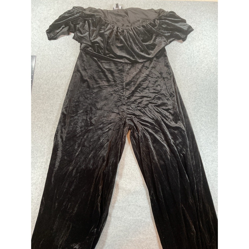 Eloquii Elegant Black Velvet Jumpsuit Size 18 #424